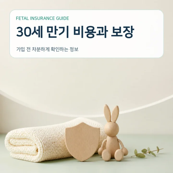 태아보험 30세 만기 비용과 보장