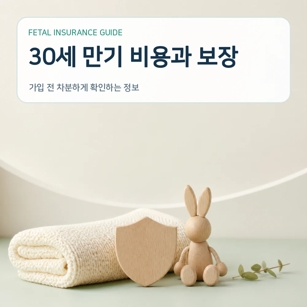태아보험 30세 만기 비용과 보장